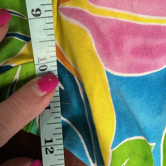 Lauren Ralph Lauren Womens Pants 6 Blue Green Pink Side Zip Floral Back Pocket - Picture 8 of 10